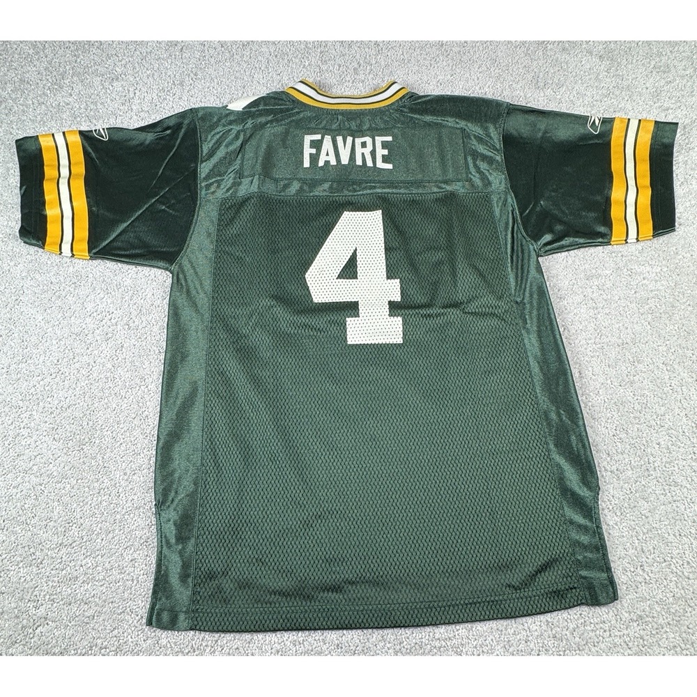 Brett Favre Green Bay Packers NFL Football Jersey ~ YOUTH L 14 16 Reebok Vtg